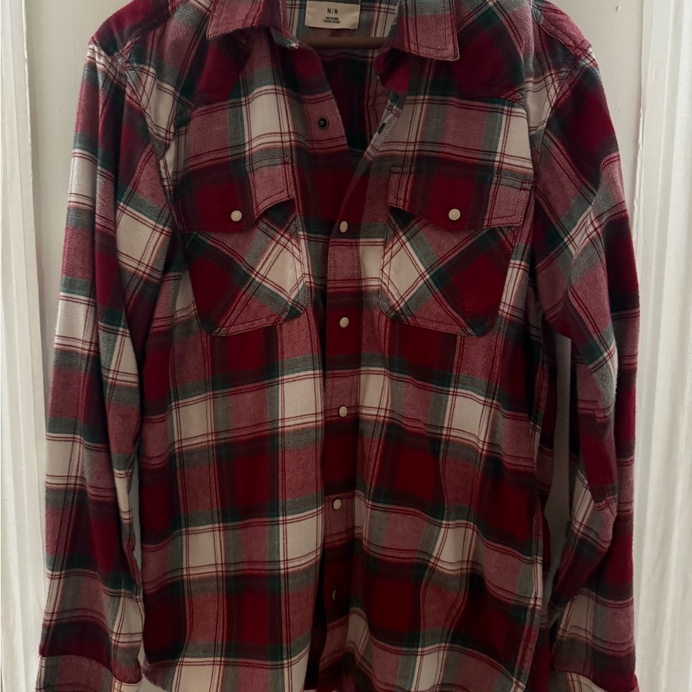 Ariat Men’s Red and Gray Plaid Shirt